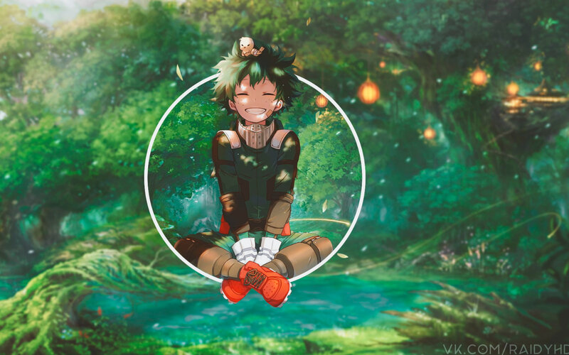 Green-haired Boy Sitting — Green, Serene