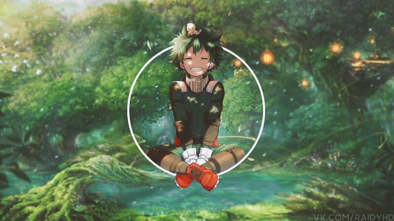 Green-haired Boy Sitting — Green