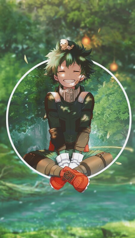 Green-haired Boy Sitting