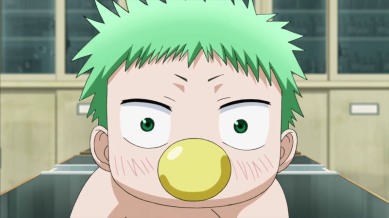 Green-haired Boy with Clown Nose