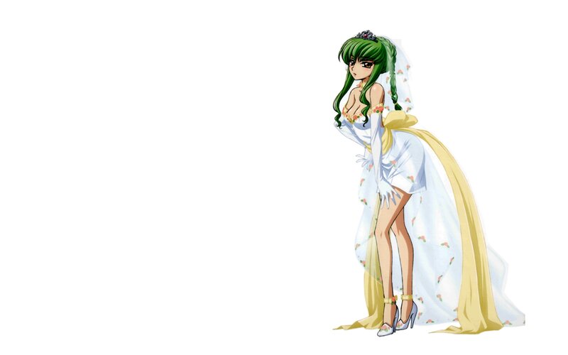 green-haired bride character