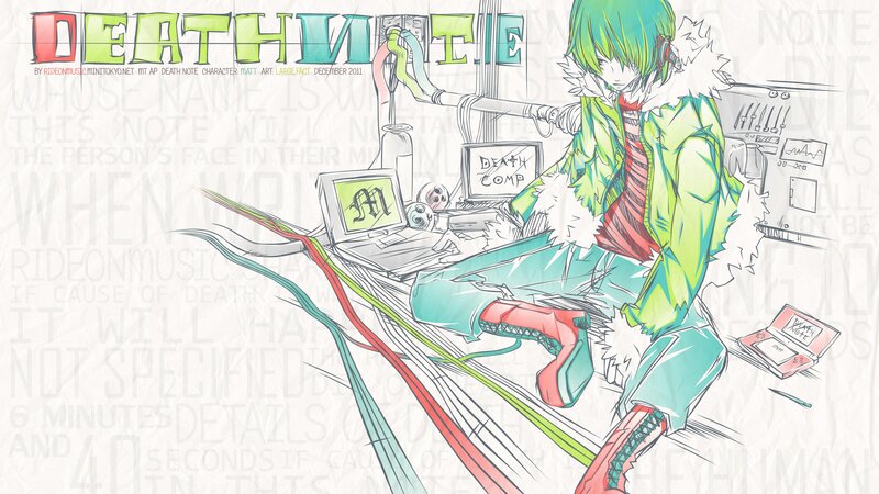 Green-haired Character at Desk
