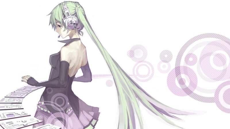Green-haired Character at Keyboard