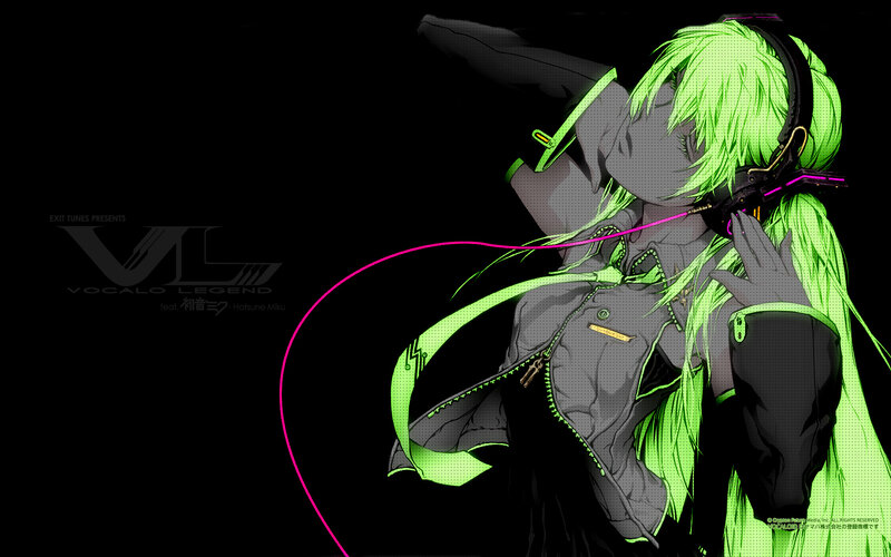 Green-haired Character — Black