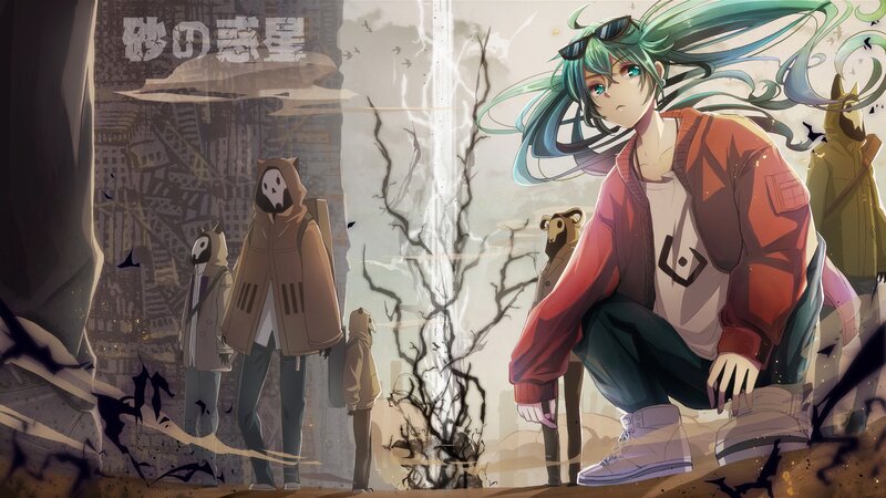 Green-haired Character Crouching