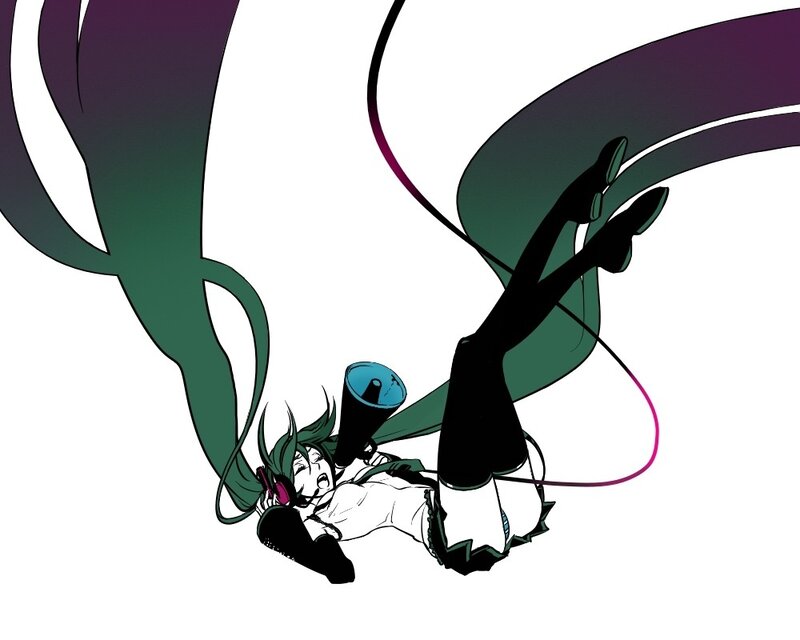Green-haired Character Falling
