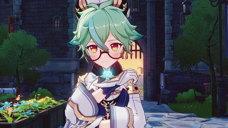 Green-haired Character — Green, Calm, Sunset