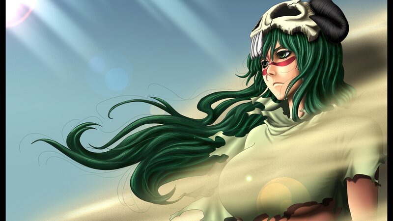 Green-haired Character — Green, Dramatic, Digital Art, Skull Hat