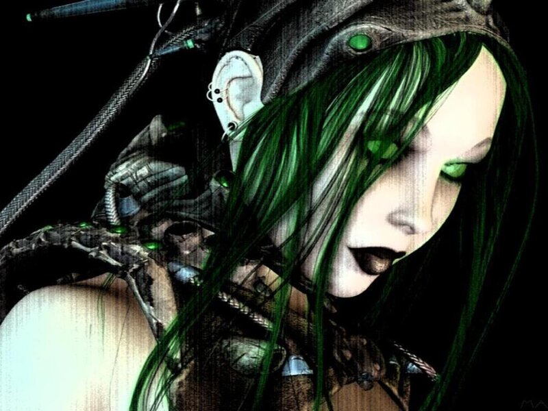 Green-haired Character — Green