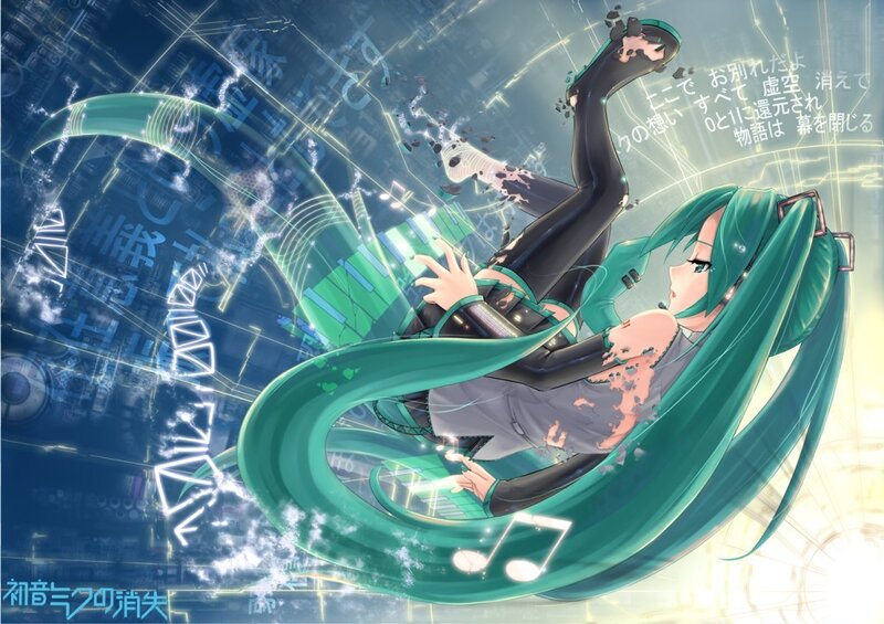 Green-haired Character in Digital Space