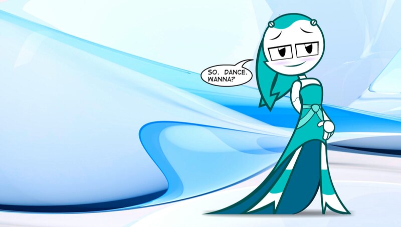 Green-haired Character in Dress — Blue