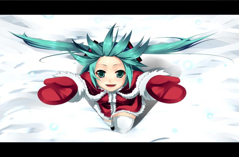Green-haired Character in Snow