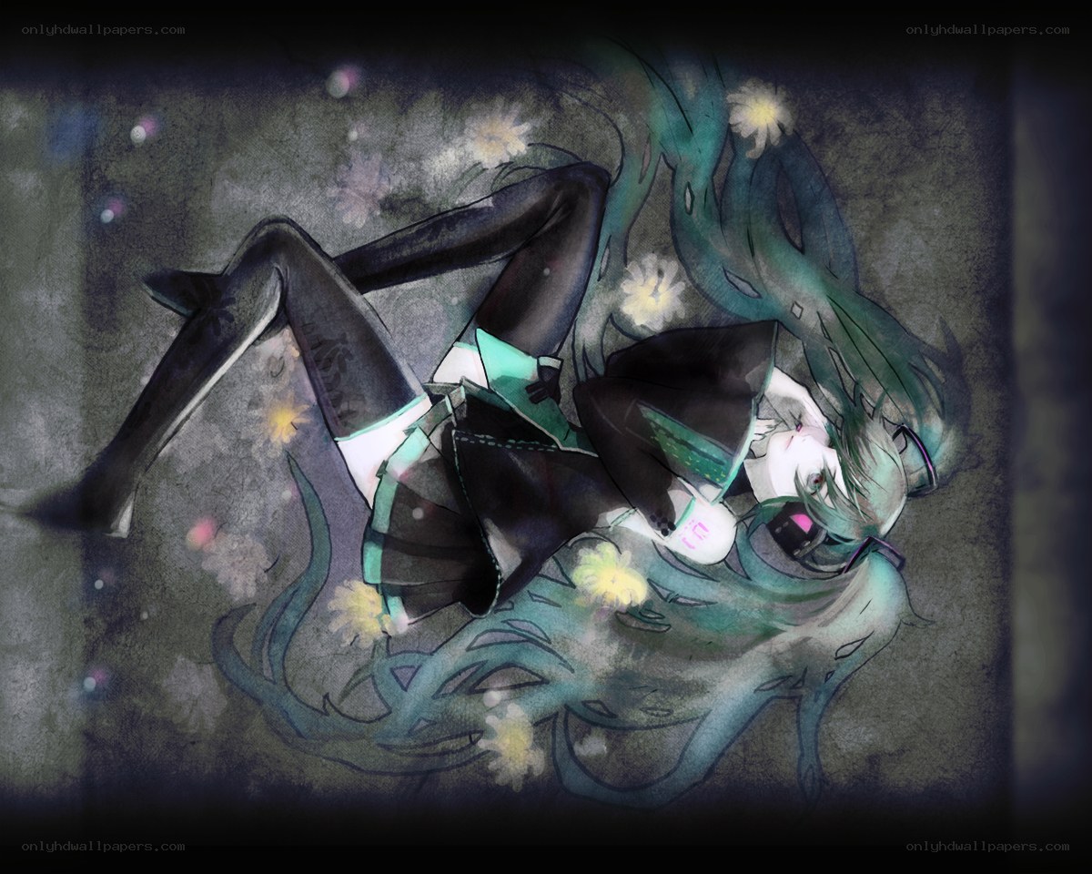 green-haired character lying down