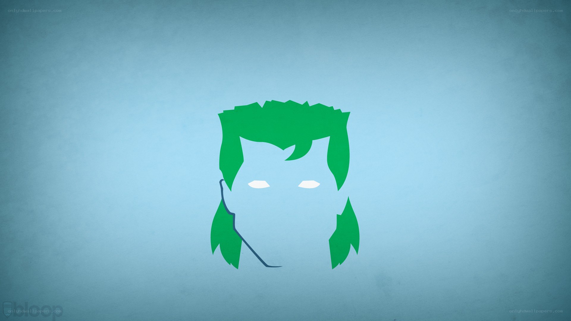 green-haired character silhouette
