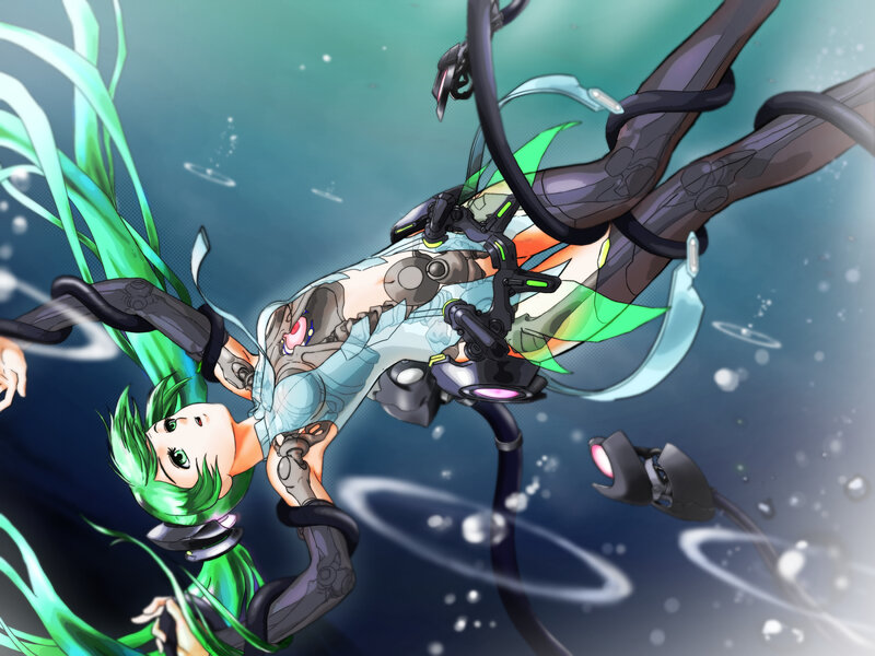 Green-haired Character Underwater