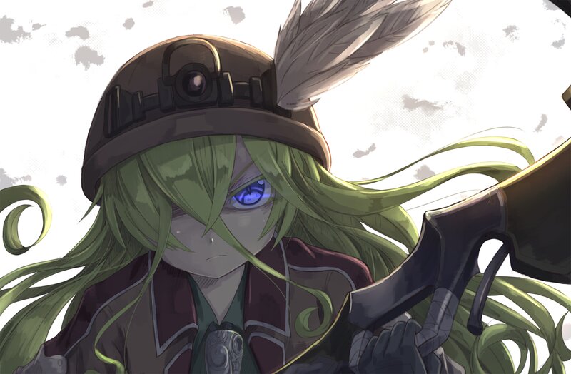 Green-haired Character with Gun — Green