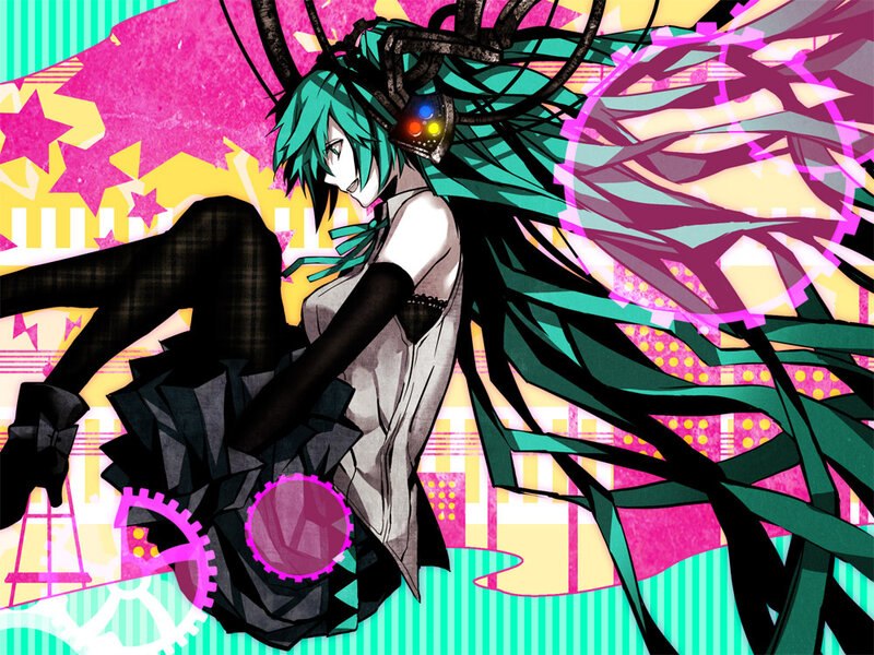 Green-haired Character with Headphones