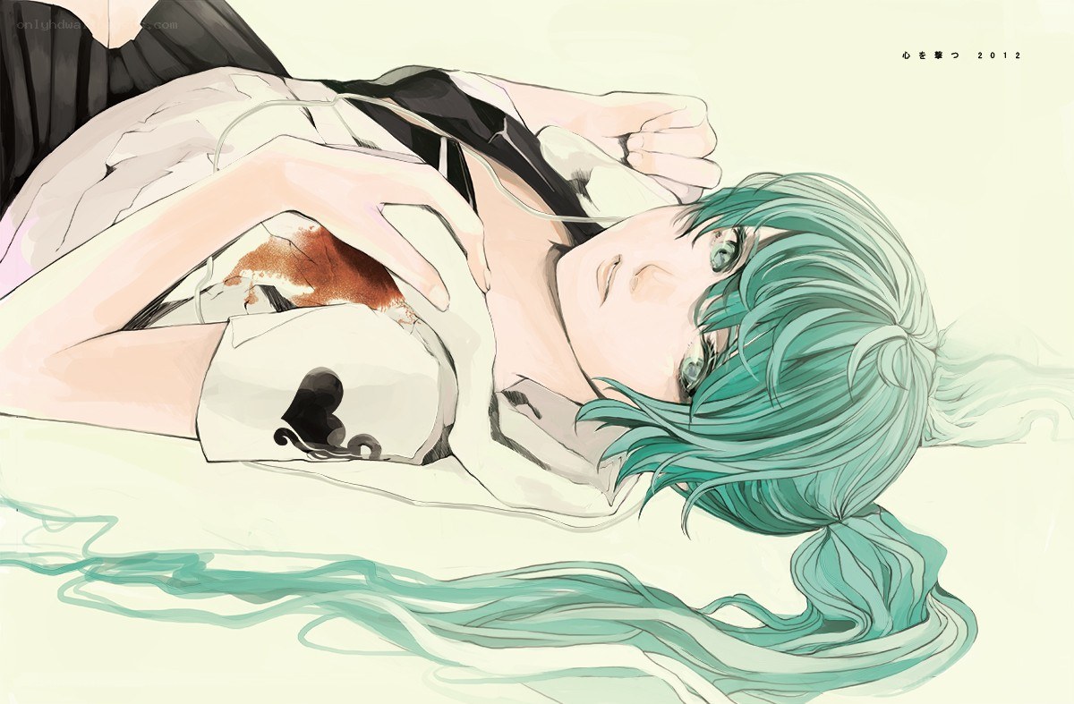 Green-haired character with injury