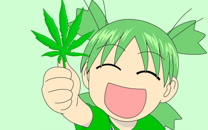 green-haired character with leaf