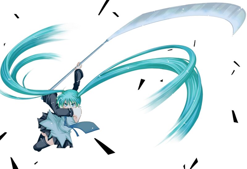 Green-haired Character with Long Hair