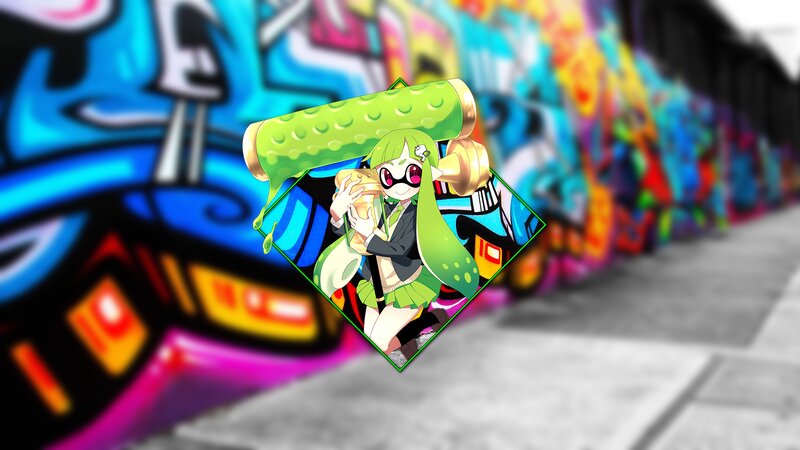 Green-haired Character with Paint Roller