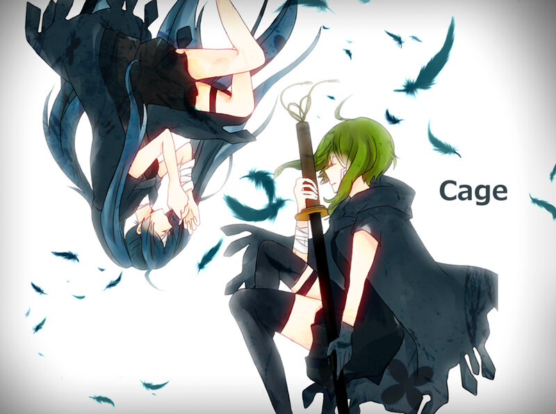 Green-haired Character with Sword — Black