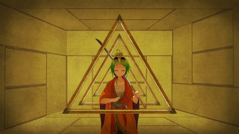Green-haired Character with Sword — Yellow