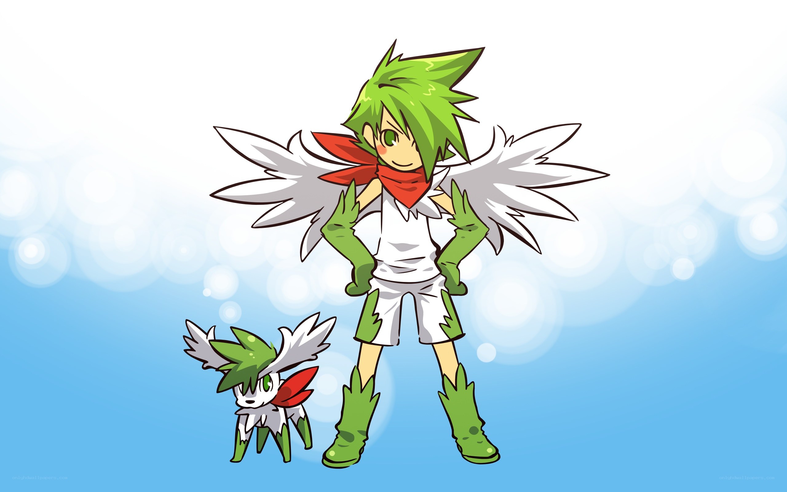 green-haired character with wings