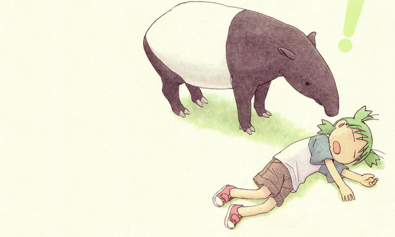 Green-haired Child and Tapir