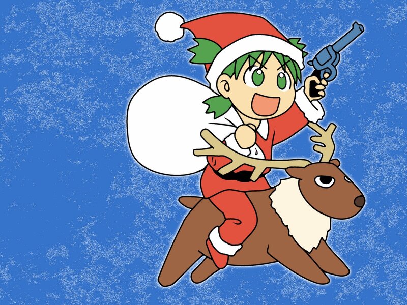 Green-haired Child on Reindeer