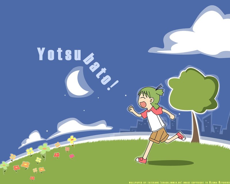 Green-haired Child Running — Blue