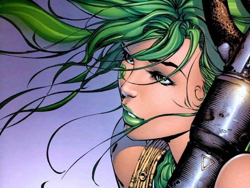green-haired comic character