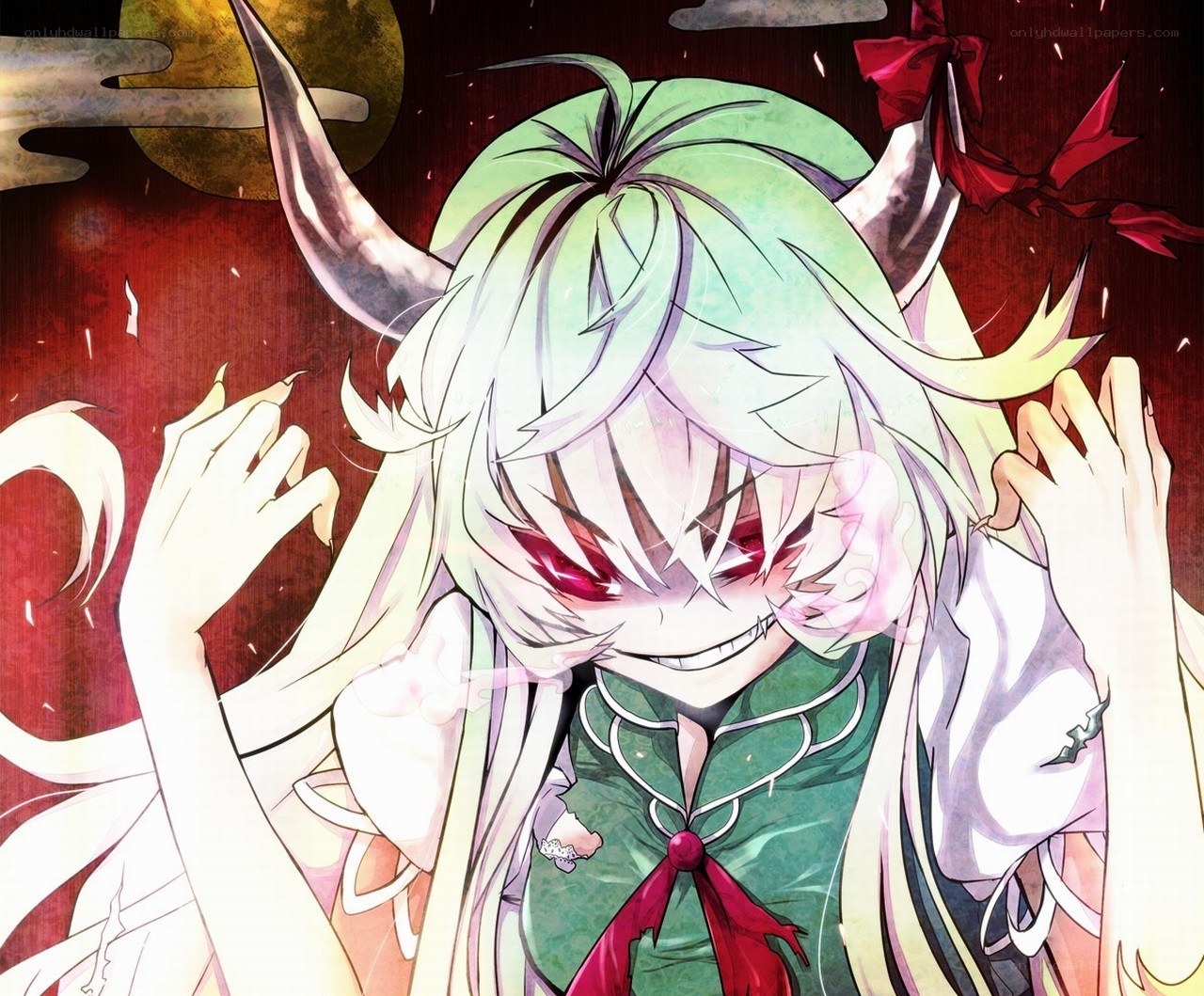 green-haired demon girl