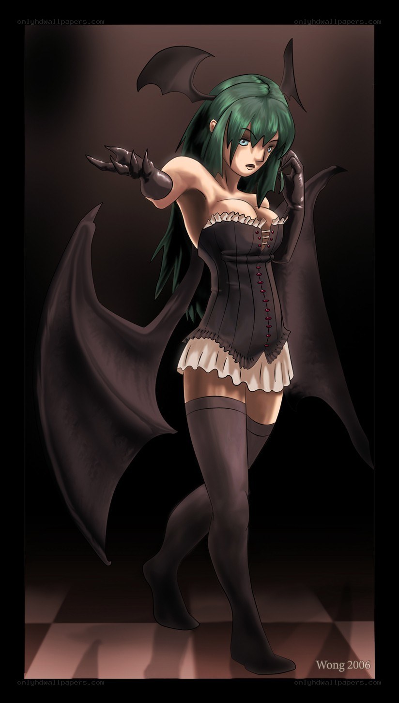 green-haired demon girl