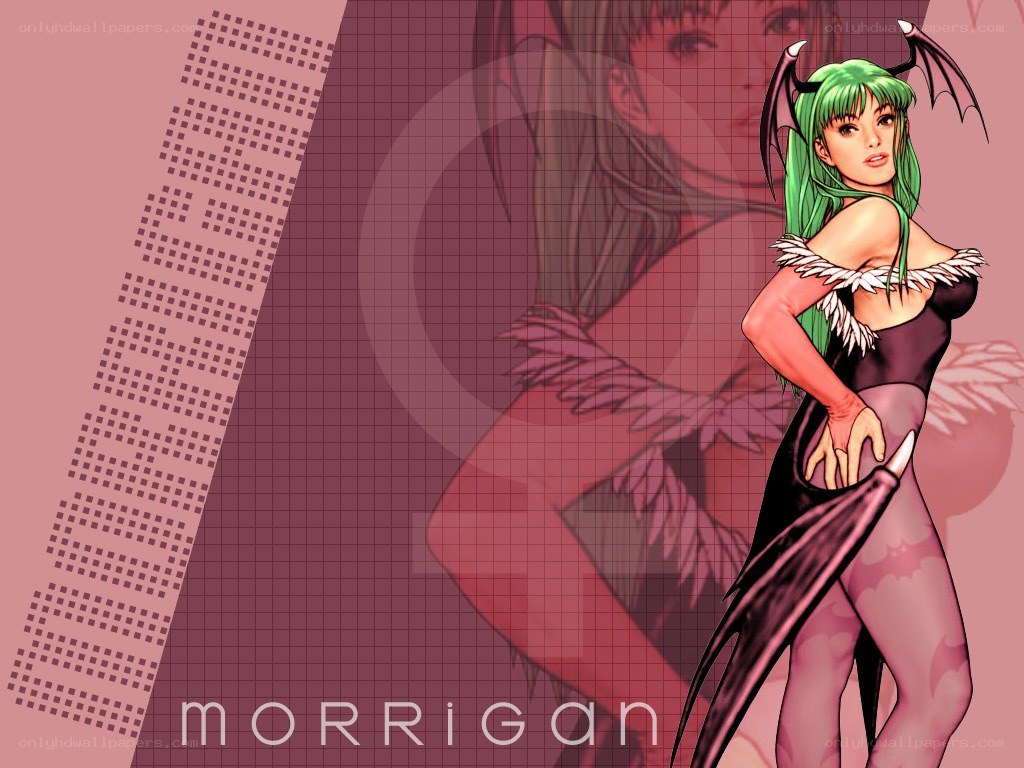 Green-haired demon woman character