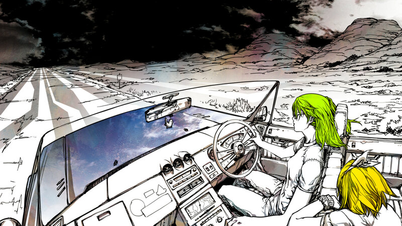 Green-haired driver on a road trip