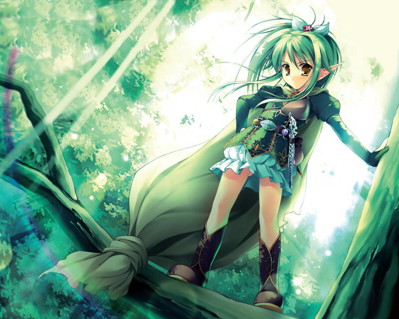 Green-haired Elf Girl — Green, Serene, Morning