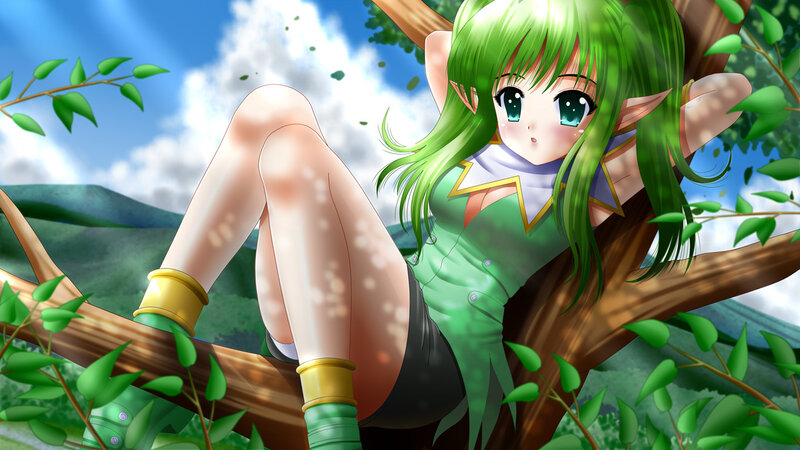 Green-haired Elf Girl — Green