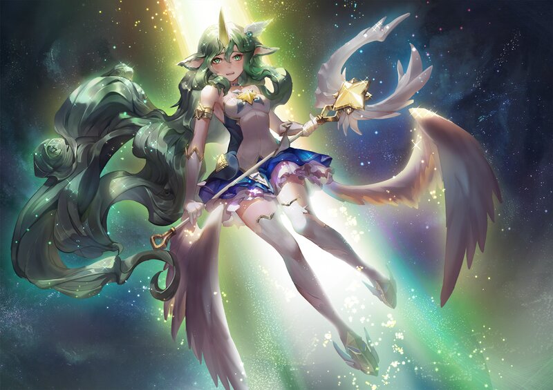 Green-haired Elf with Wings
