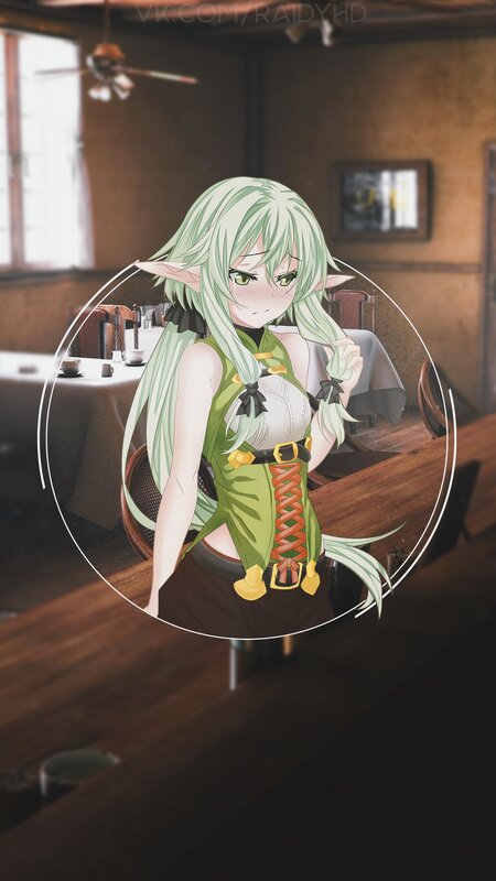 Green-haired Elf Woman — Green, Calm, Anime