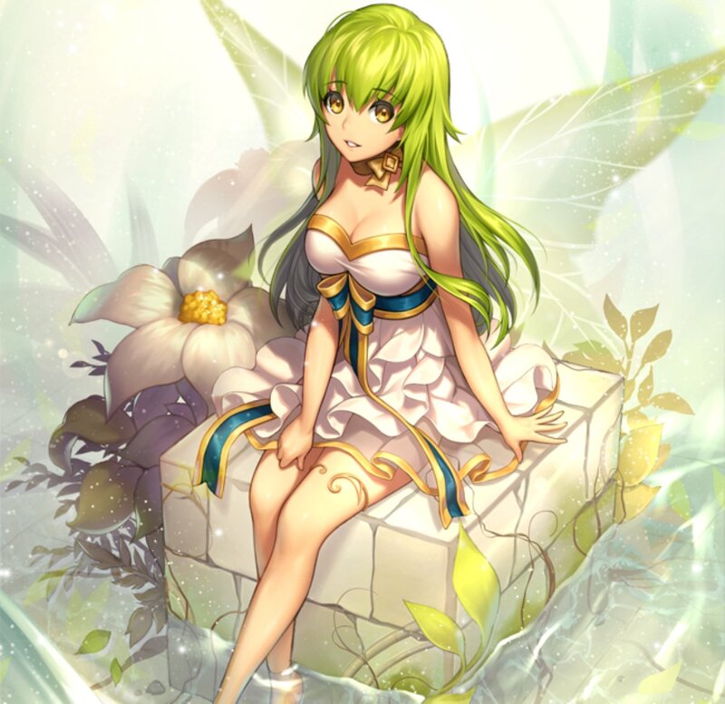Green-haired Fairy Girl — Green, Serene, Digital Art
