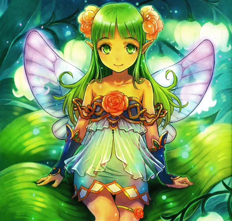 Green-haired Fairy Girl — Green, Serene, Night