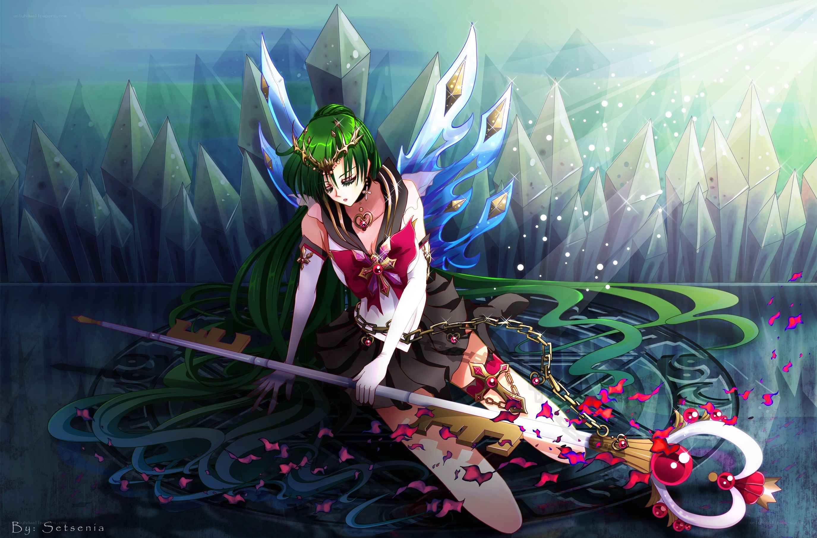 green-haired fairy warrior