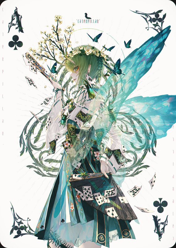 Green-haired Fairy with Cards