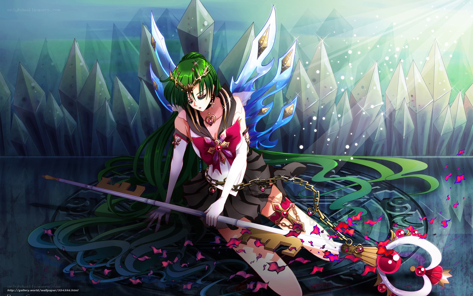 green-haired fairy with staff