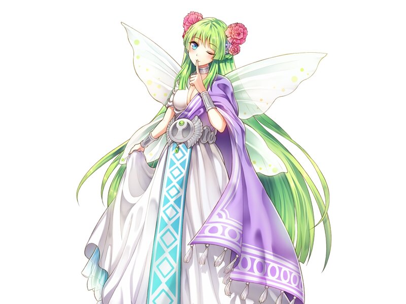 Green-haired Fairy Woman — White