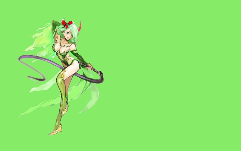 green-haired fantasy dancer