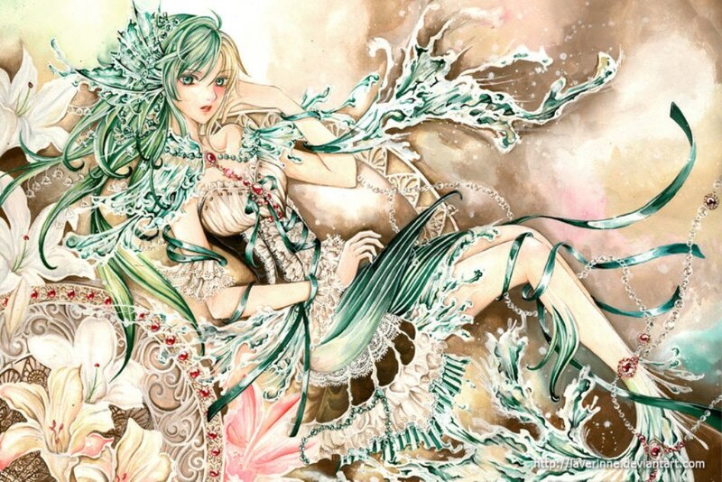 green-haired fantasy mermaid