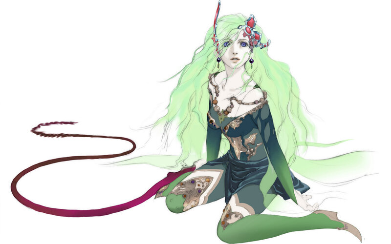 Green-haired Female Character