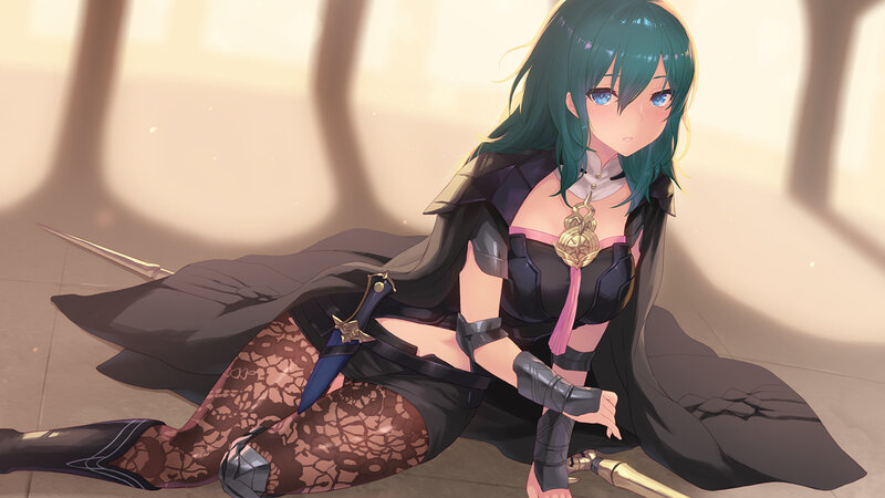 Green-haired Female Warrior — Green, Dramatic, Anime